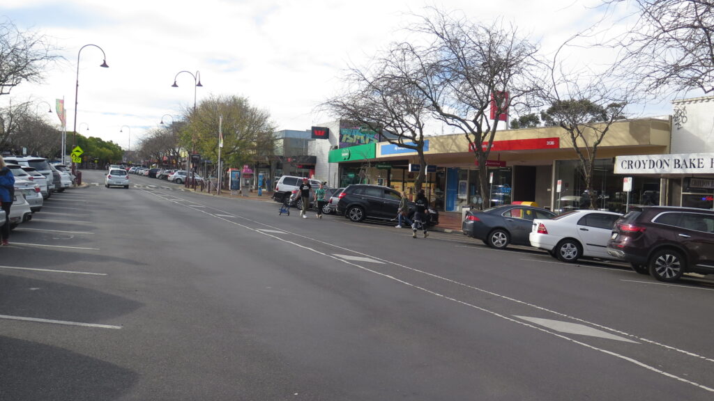 Shops along Croydon Main Street Shopping Centre