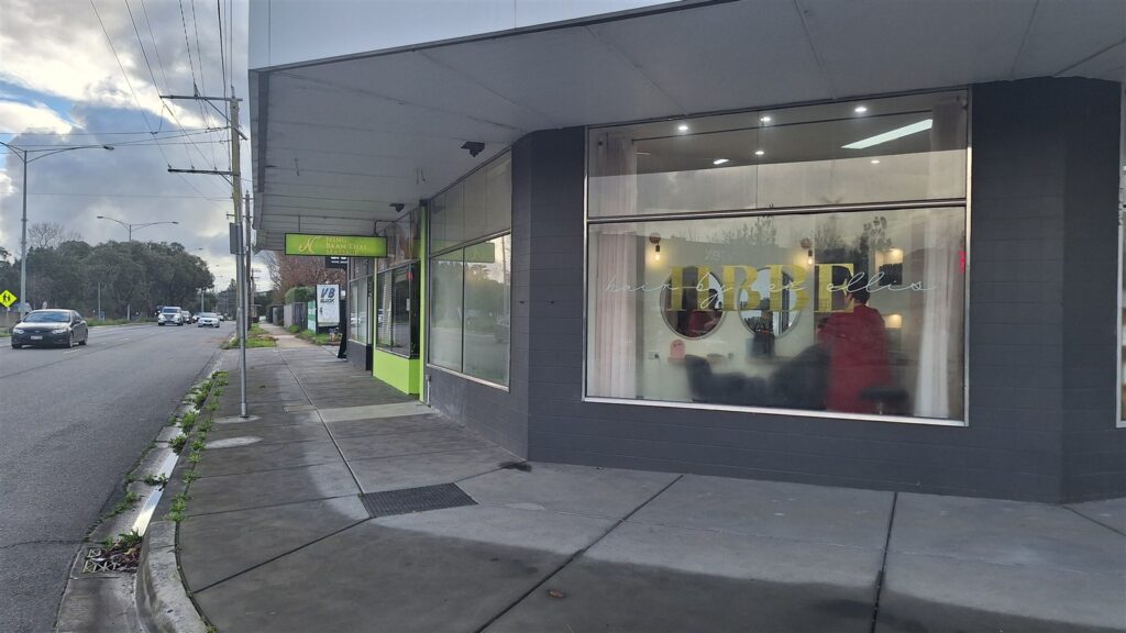 Churchill Way Shopping Centre shopfronts on Mount Dandenong Road in Croydon